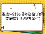 娄底审计师报考资格详解(娄底审计师报考条件)