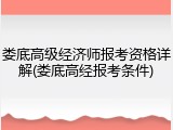 娄底高级经济师报考资格详解(娄底高经报考条件)