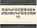 芜湖PMP项目管理师报考资格详解(PMP报考资格解析)