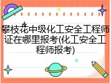 攀枝花中级化工安全工程师证在哪里报考(化工安全工程师报考)
