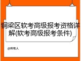 铜梁区软考高级报考资格详解(软考高级报考条件)