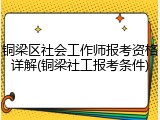 铜梁区社会工作师报考资格详解(铜梁社工报考条件)