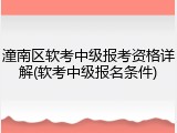 潼南区软考中级报考资格详解(软考中级报名条件)