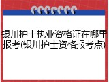 银川护士执业资格证在哪里报考(银川护士资格报考点)