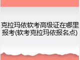 克拉玛依软考高级证在哪里报考(软考克拉玛依报名点)