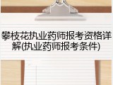 攀枝花执业药师报考资格详解(执业药师报考条件)