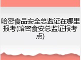哈密食品安全总监证在哪里报考(哈密食安总监证报考点)