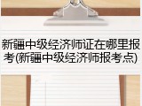 新疆中级经济师证在哪里报考(新疆中级经济师报考点)