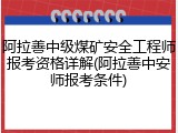 阿拉善中级煤矿安全工程师报考资格详解(阿拉善中安师报考条件)