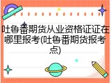 吐鲁番期货从业资格证证在哪里报考(吐鲁番期货报考点)