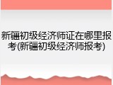 新疆初级经济师证在哪里报考(新疆初级经济师报考)