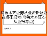 乌鲁木齐证券从业资格证证在哪里报考(乌鲁木齐证券从业报考点)
