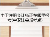 中卫注册会计师证在哪里报考(中卫注会报考点)