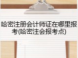 哈密注册会计师证在哪里报考(哈密注会报考点)