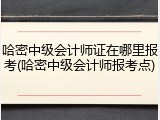 哈密中级会计师证在哪里报考(哈密中级会计师报考点)