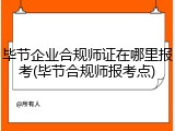 毕节企业合规师证在哪里报考(毕节合规师报考点)