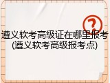遵义软考高级证在哪里报考(遵义软考高级报考点)