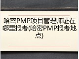 哈密PMP项目管理师证在哪里报考(哈密PMP报考地点)
