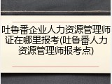吐鲁番企业人力资源管理师证在哪里报考(吐鲁番人力资源管理师报考点)