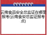 云南食品安全总监证在哪里报考(云南食安总监证报考点)