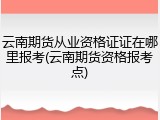 云南期货从业资格证证在哪里报考(云南期货资格报考点)