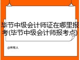 毕节中级会计师证在哪里报考(毕节中级会计师报考点)