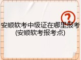 安顺软考中级证在哪里报考(安顺软考报考点)