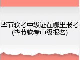 毕节软考中级证在哪里报考(毕节软考中级报名)