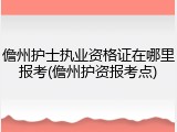 儋州护士执业资格证在哪里报考(儋州护资报考点)