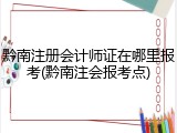 黔南注册会计师证在哪里报考(黔南注会报考点)