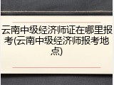 云南中级经济师证在哪里报考(云南中级经济师报考地点)
