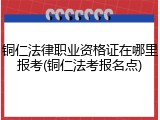 铜仁法律职业资格证在哪里报考(铜仁法考报名点)