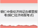 铜仁中级经济师证在哪里报考(铜仁经济师报考点)