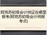 阿克苏初级会计师证在哪里报考(阿克苏初级会计师报考点)