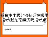 黔东南中级经济师证在哪里报考(黔东南经济师报考点)