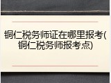 铜仁税务师证在哪里报考(铜仁税务师报考点)