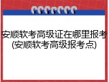 安顺软考高级证在哪里报考(安顺软考高级报考点)