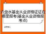 六盘水基金从业资格证证在哪里报考(基金从业资格报考点)