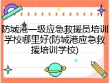 防城港一级应急救援员培训学校哪里好(防城港应急救援培训学校)