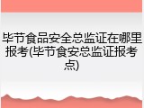 毕节食品安全总监证在哪里报考(毕节食安总监证报考点)