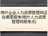喀什企业人力资源管理师证在哪里报考(喀什人力资源管理师报考点)