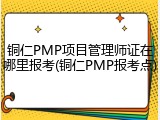 铜仁PMP项目管理师证在哪里报考(铜仁PMP报考点)