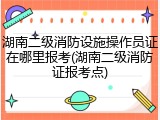 湖南二级消防设施操作员证在哪里报考(湖南二级消防证报考点)