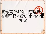 黔东南PMP项目管理师证在哪里报考(黔东南PMP报考点)