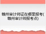 赣州审计师证在哪里报考(赣州审计师报考点)