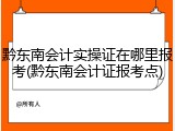 黔东南会计实操证在哪里报考(黔东南会计证报考点)