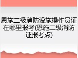 恩施二级消防设施操作员证在哪里报考(恩施二级消防证报考点)