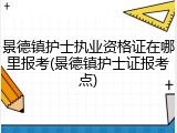 景德镇护士执业资格证在哪里报考(景德镇护士证报考点)