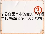 毕节食品企业负责人证在哪里报考(毕节负责人证报考)
