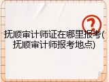 抚顺审计师证在哪里报考(抚顺审计师报考地点)